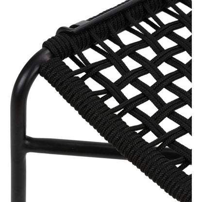 Wharton Outdoor Dining Chair by Four Hands in earth rope and satin black. Made from iron, 100% polyester in a modern style.