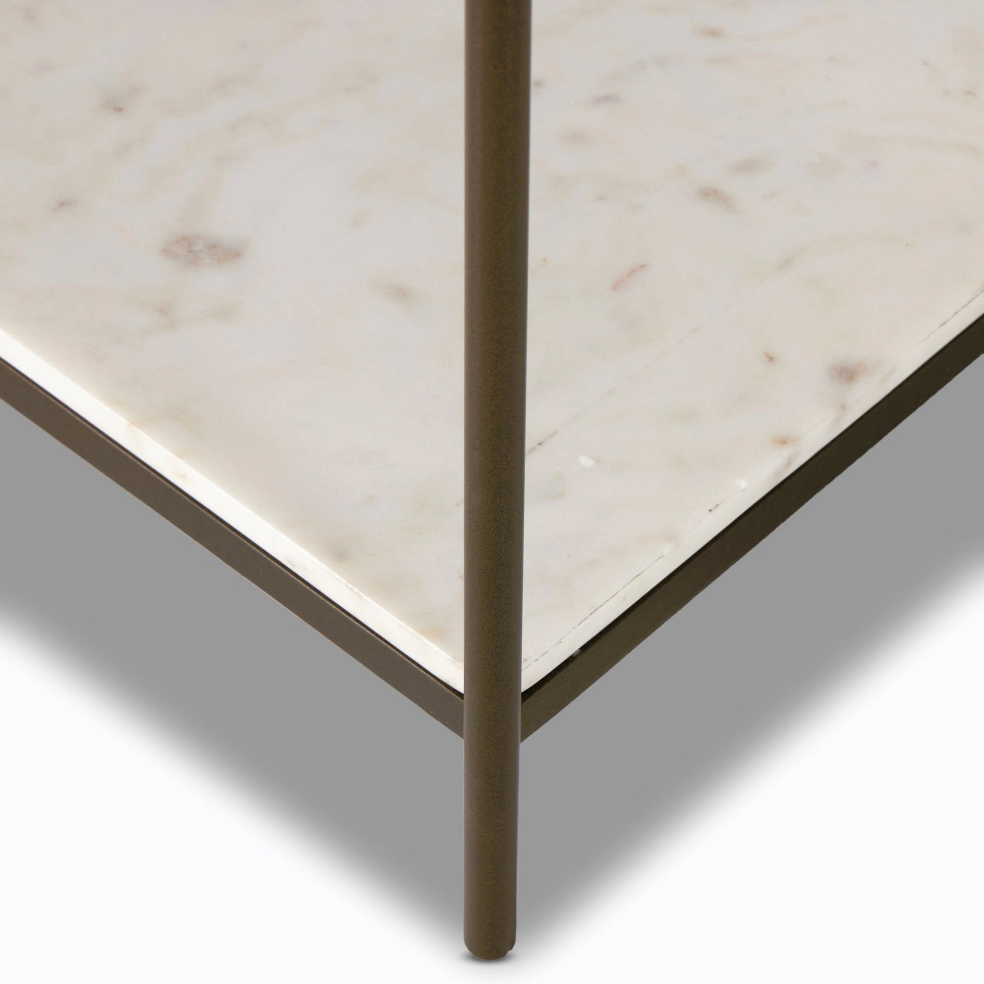 Felix Large Console Table by Four Hands. Made from iron, solid marble, engineered hardwood in a modern style.