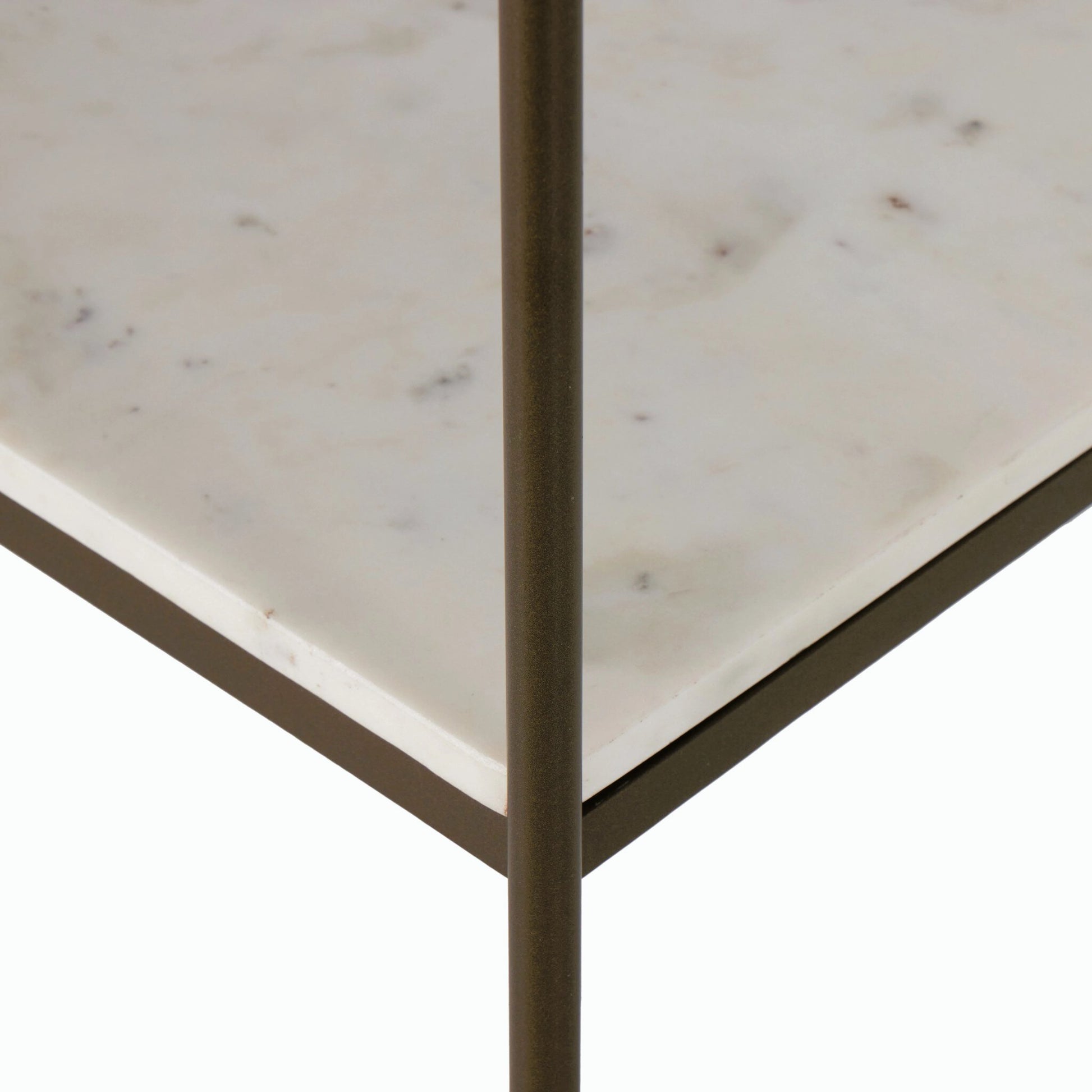 Felix Large Console Table by Four Hands. Made from iron, solid marble, engineered hardwood in a modern style.