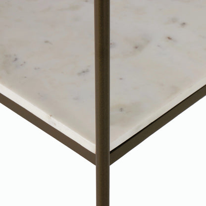 Felix Large Console Table by Four Hands. Made from iron, solid marble, engineered hardwood in a modern style.