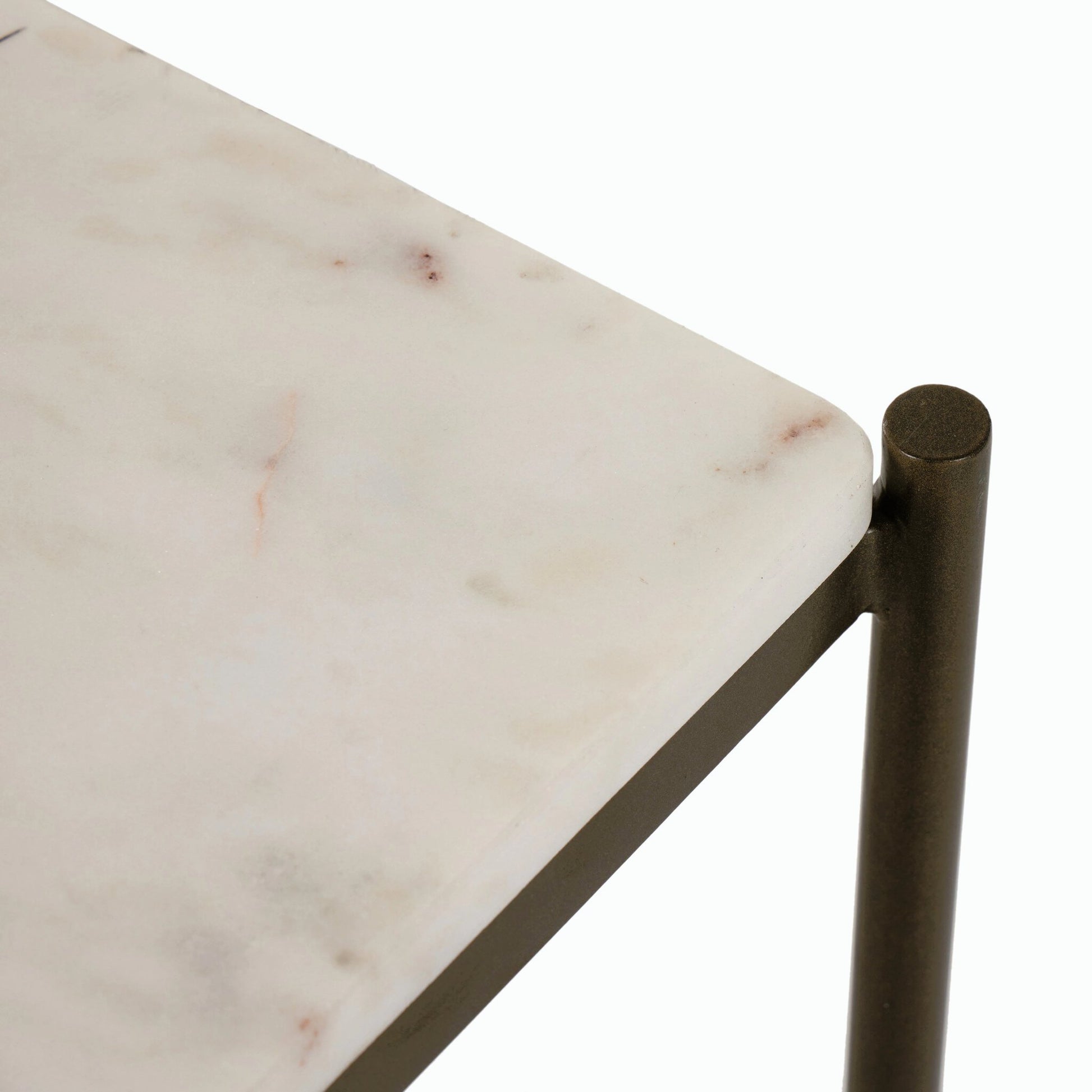Felix Large Console Table by Four Hands. Made from iron, solid marble, engineered hardwood in a modern style.