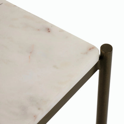 Felix Large Console Table by Four Hands. Made from iron, solid marble, engineered hardwood in a modern style.
