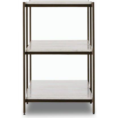 Felix Large Console Table by Four Hands. Made from iron, solid marble, engineered hardwood in a modern style.