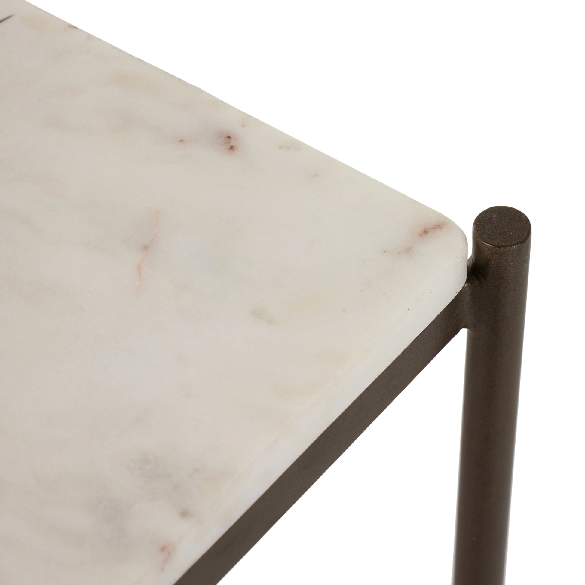 Felix Large Console Table by Four Hands. Made from iron, solid marble, engineered hardwood in a modern style.