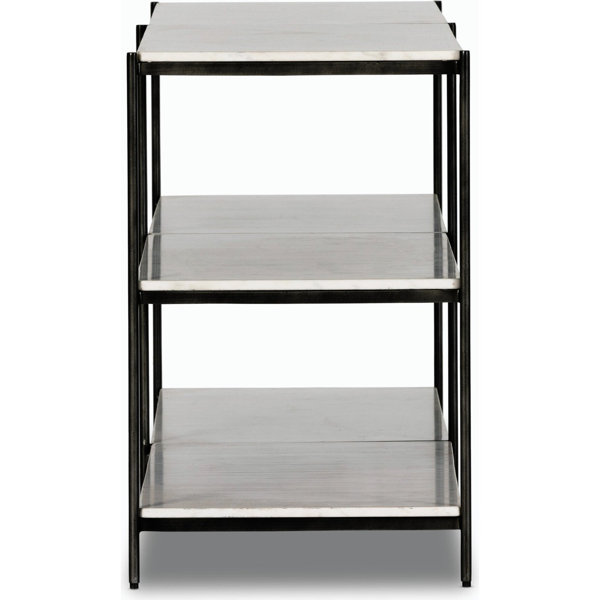 Felix Large Console Table by Four Hands. Made from iron, solid marble, engineered hardwood in a modern style.