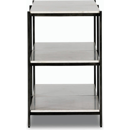 Felix Large Console Table by Four Hands. Made from iron, solid marble, engineered hardwood in a modern style.