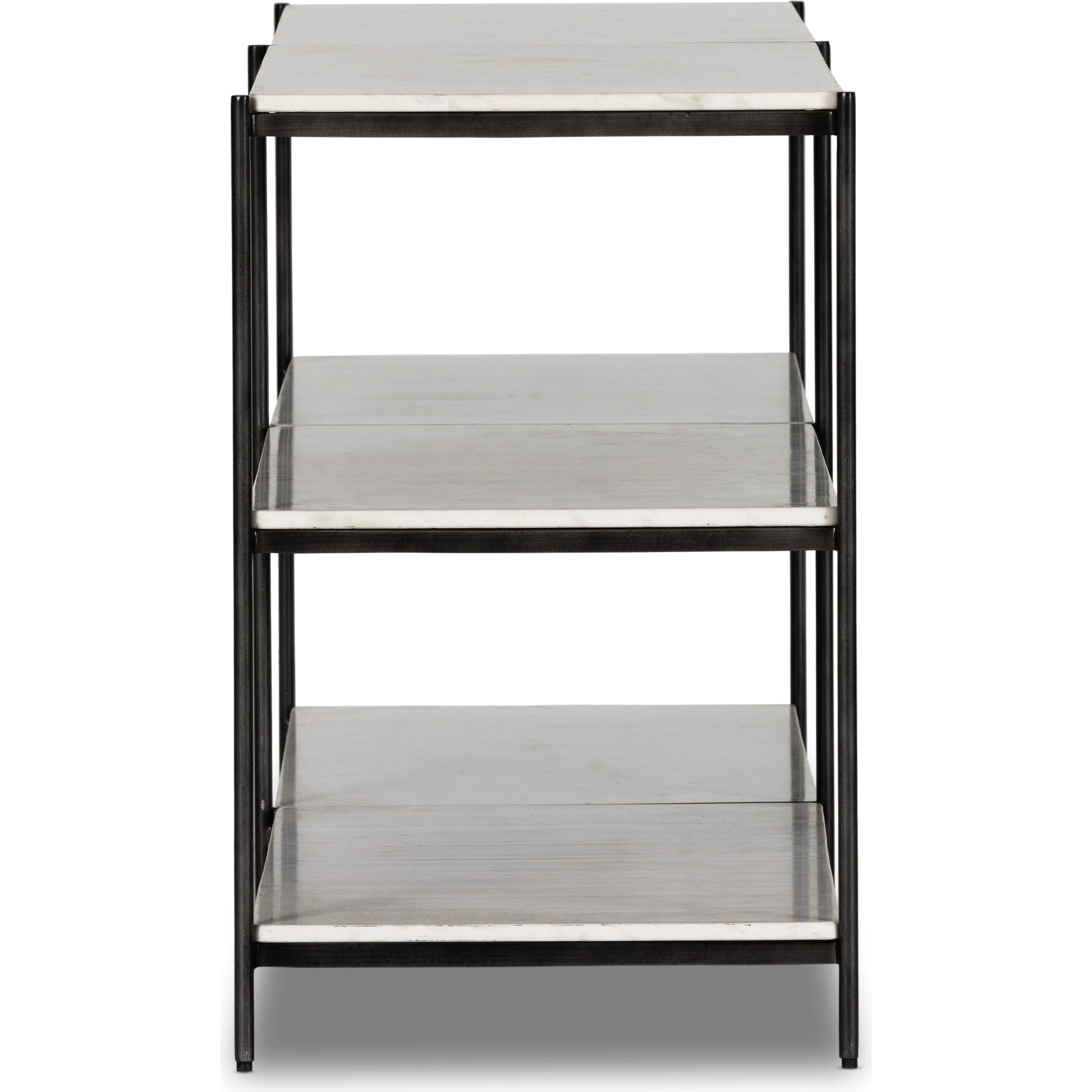 Felix Large Console Table by Four Hands. Made from iron, solid marble, engineered hardwood in a modern style.