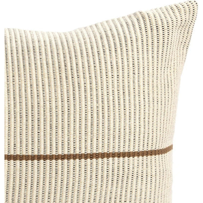 Handwoven Merido Pillow by Four Hands in beige cotton, off white canvas, black cotton. Made from 100% cotton in a unique style.