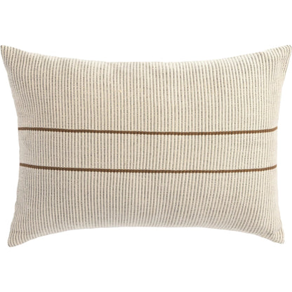Handwoven Merido Pillow by Four Hands in beige cotton, off white canvas, black cotton. Made from 100% cotton in a unique style.