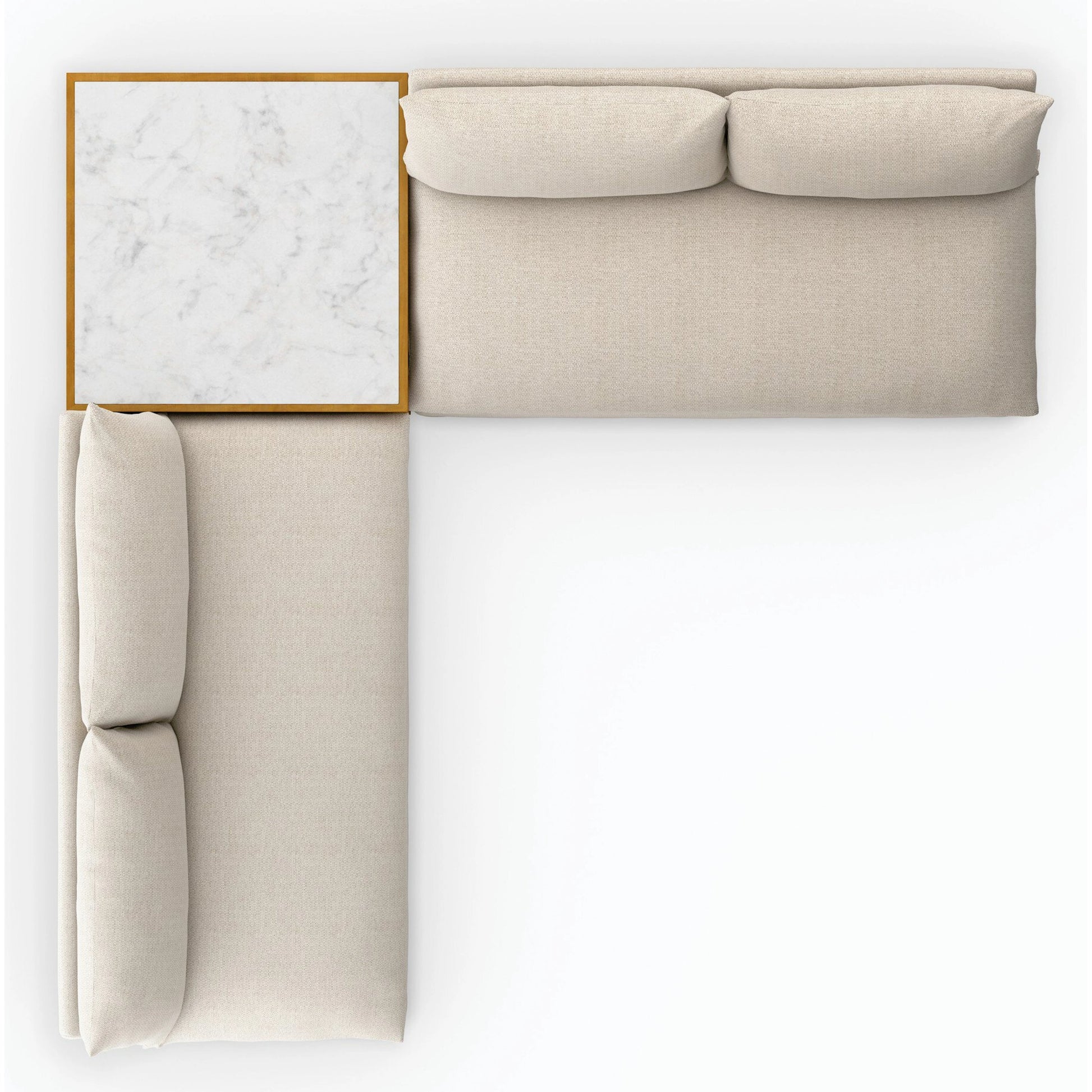 Grant Outdoor 2-PC Sectional with Coffee Table by Four Hands. Made from 100% olefin, solid fsc®-certified teak, solid marble in a modern style.