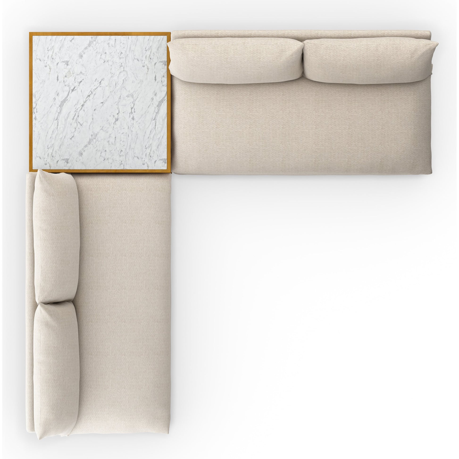 Grant Outdoor 2-PC Sectional with Coffee Table by Four Hands. Made from 100% olefin, solid fsc®-certified teak, solid marble in a modern style.