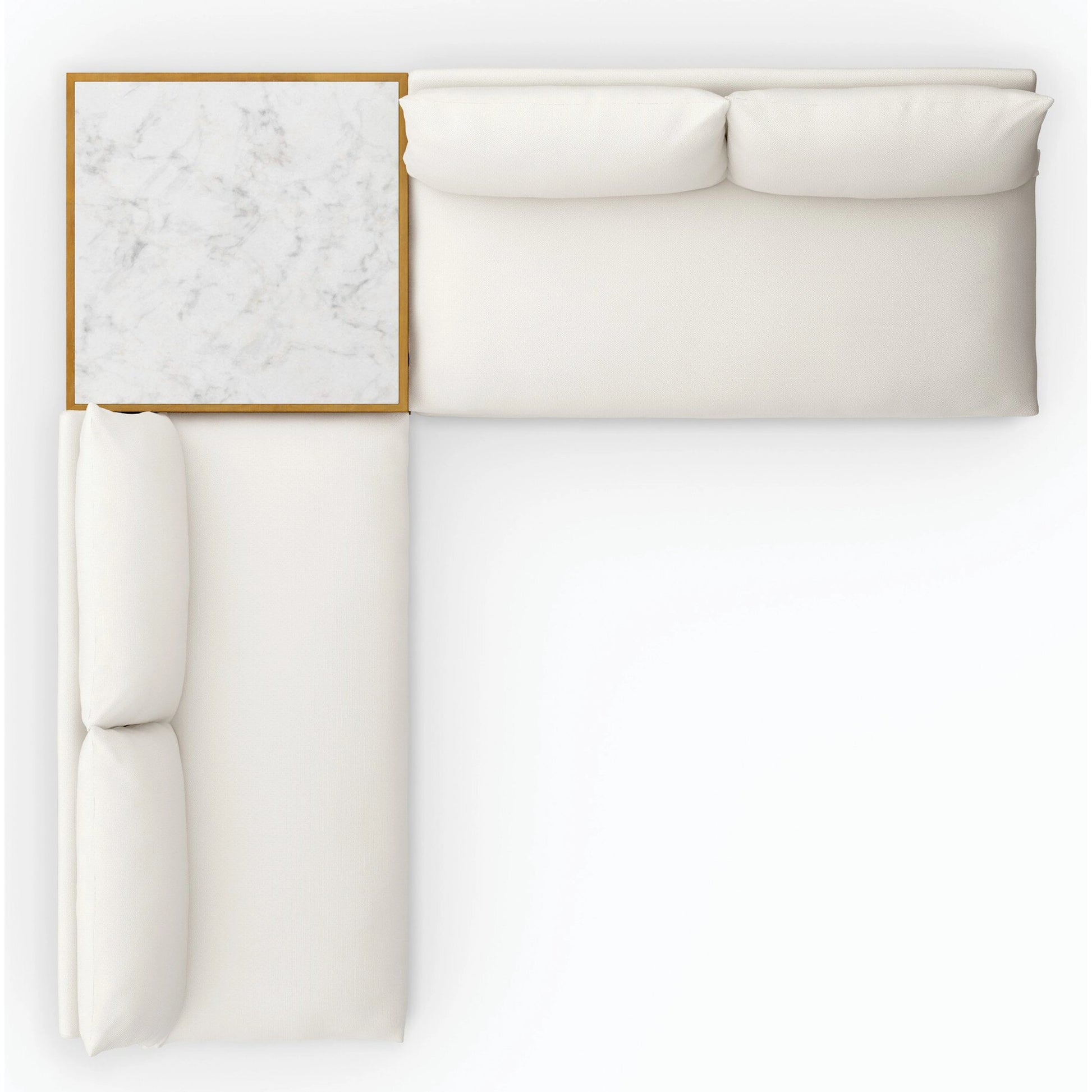 Grant Outdoor 2-PC Sectional with Coffee Table by Four Hands. Made from 100% olefin, solid fsc®-certified teak, solid marble in a modern style.