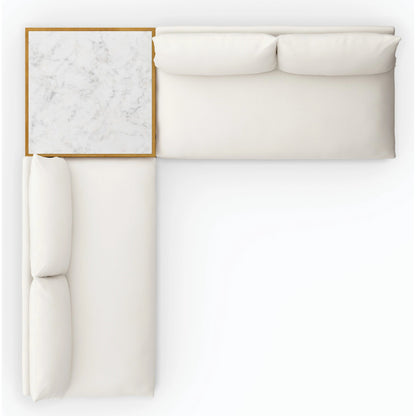 Grant Outdoor 2-PC Sectional with Coffee Table by Four Hands. Made from 100% olefin, solid fsc®-certified teak, solid marble in a modern style.