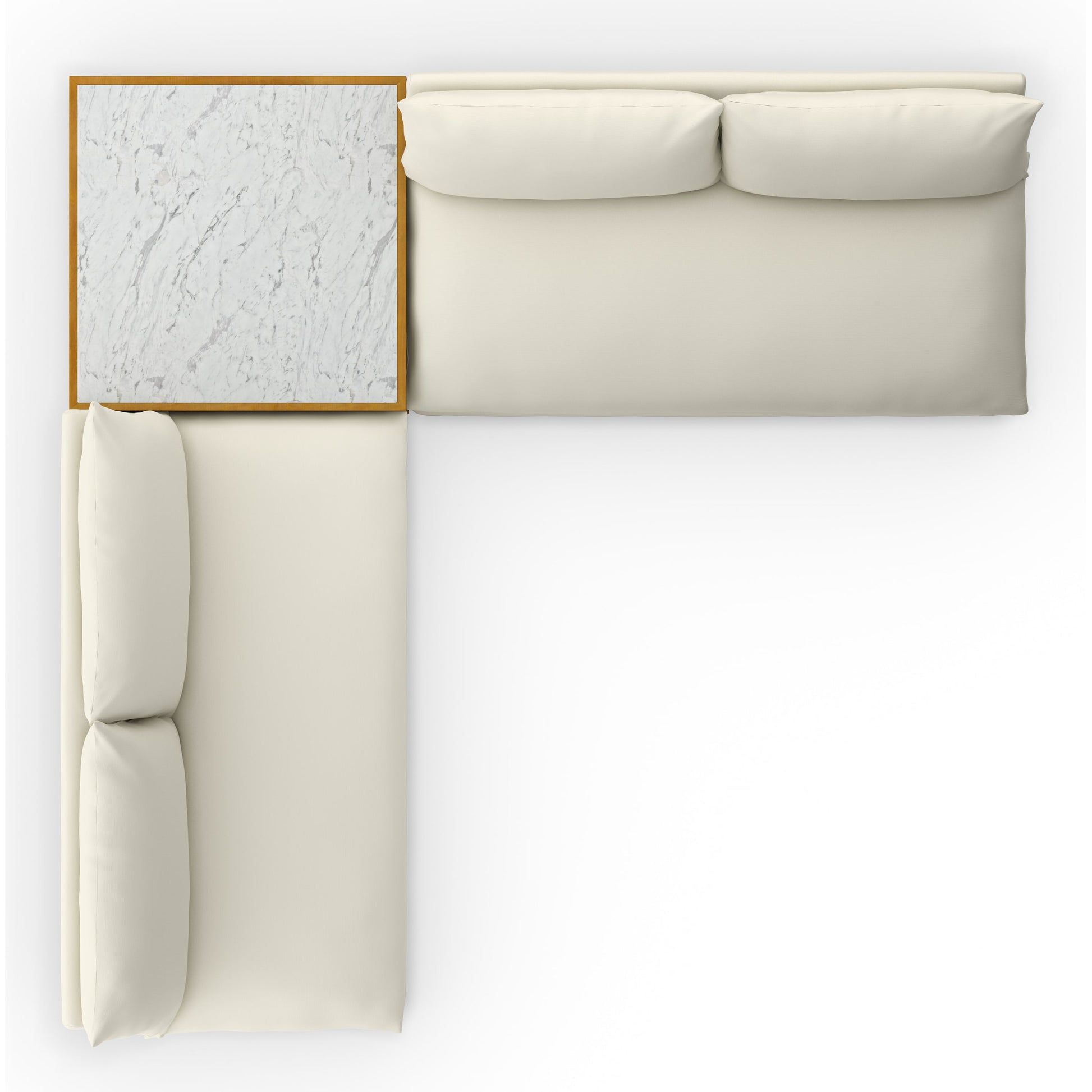 Grant Outdoor 2-PC Sectional with Coffee Table by Four Hands. Made from 100% olefin, solid fsc®-certified teak, solid marble in a modern style.