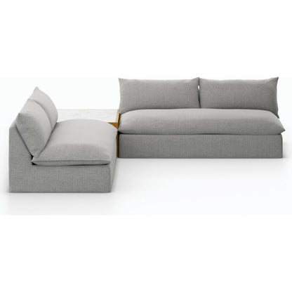 Grant Outdoor 2-PC Sectional with Coffee Table by Four Hands. Made from 100% olefin, solid fsc®-certified teak, solid marble in a modern style.