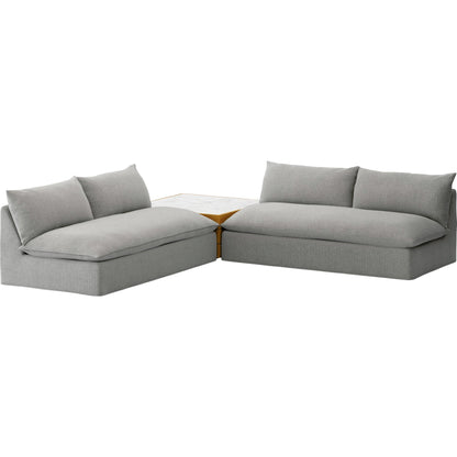 Grant Outdoor 2-PC Sectional with Coffee Table by Four Hands. Made from 100% olefin, solid fsc®-certified teak, solid marble in a modern style.