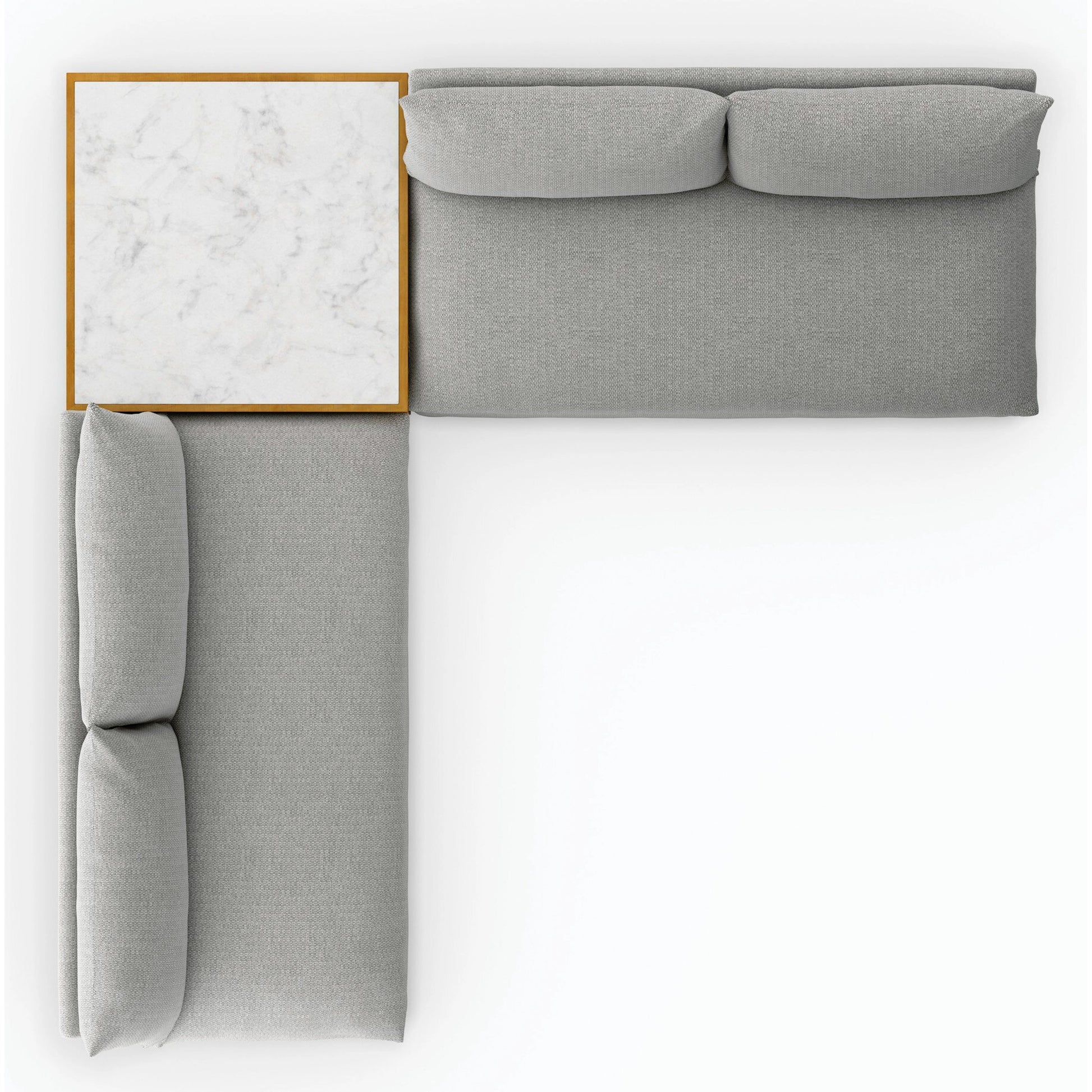 Grant Outdoor 2-PC Sectional with Coffee Table by Four Hands. Made from 100% olefin, solid fsc®-certified teak, solid marble in a modern style.