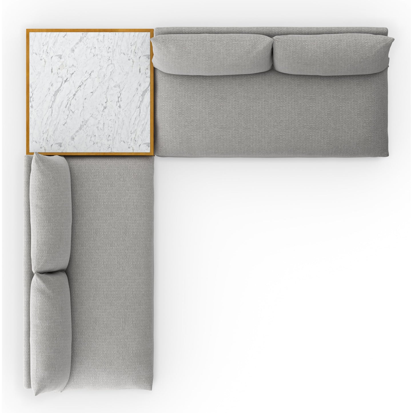 016 SI-1902145 | Additional Silo | Grant Outdoor 2-PC Sectional with Coffee Table by Four Hands. Made from 100% olefin, solid fsc®-certified teak, solid marble in a modern style.