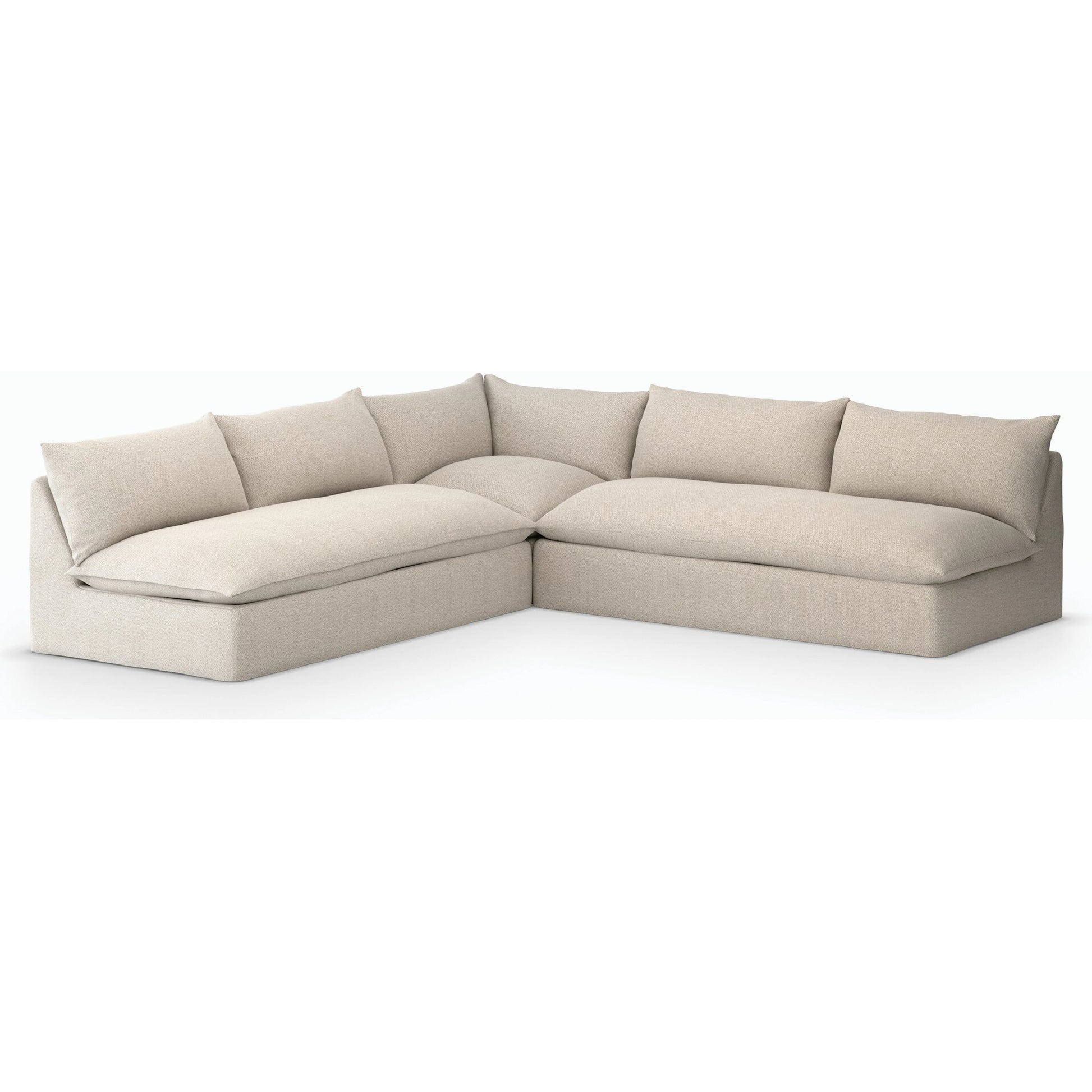 Grant Outdoor 3-PC Sectional by Four Hands. Made from 100% olefin, 91% polyurethane foam pad, 9% polyester fiber batting in a transitional style.