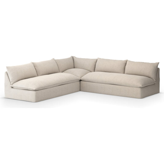 Grant Outdoor 3-PC Sectional by Four Hands. Made from 100% olefin, 91% polyurethane foam pad, 9% polyester fiber batting in a transitional style.
