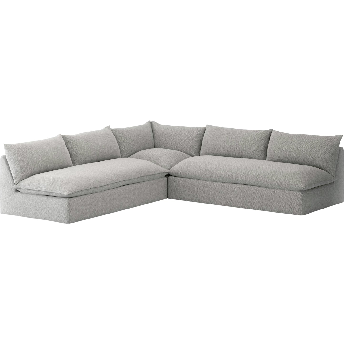 001 SI-1902313 | Primary Silo | Grant Outdoor 3-PC Sectional by Four Hands. Made from 100% olefin, 91% polyurethane foam pad, 9% polyester fiber batting in a transitional style.