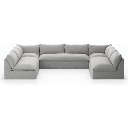 Grant Outdoor 5-PC Sectional by Four Hands in faye ash. Made from 100% olefin, 91% polyurethane foam pad, 9% polyester fiber batting in a transitional style.