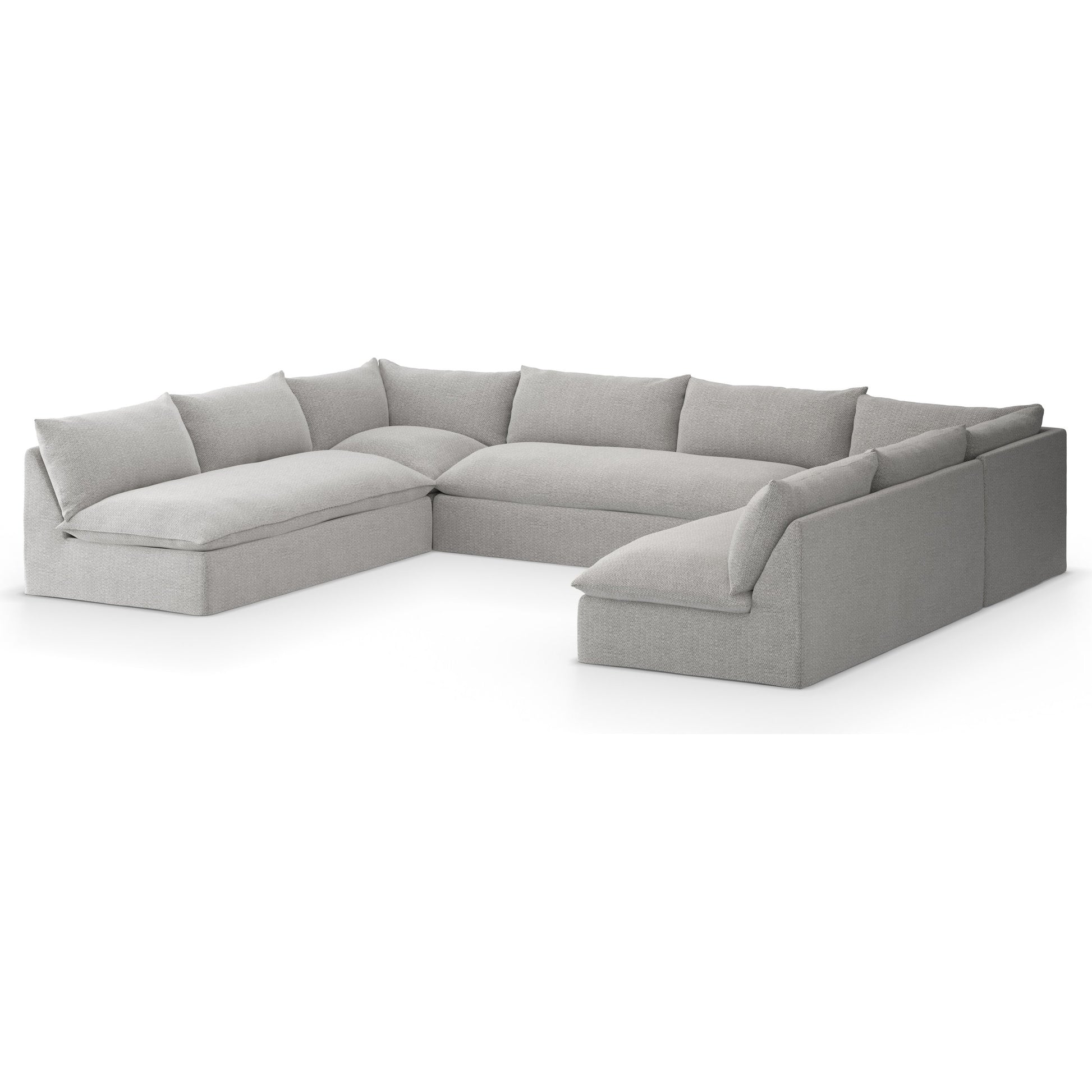 Grant Outdoor 5-PC Sectional by Four Hands in faye ash. Made from 100% olefin, 91% polyurethane foam pad, 9% polyester fiber batting in a transitional style.
