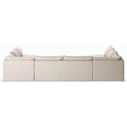 Grant Outdoor 5-PC Sectional by Four Hands in faye ash. Made from 100% olefin, 91% polyurethane foam pad, 9% polyester fiber batting in a transitional style.