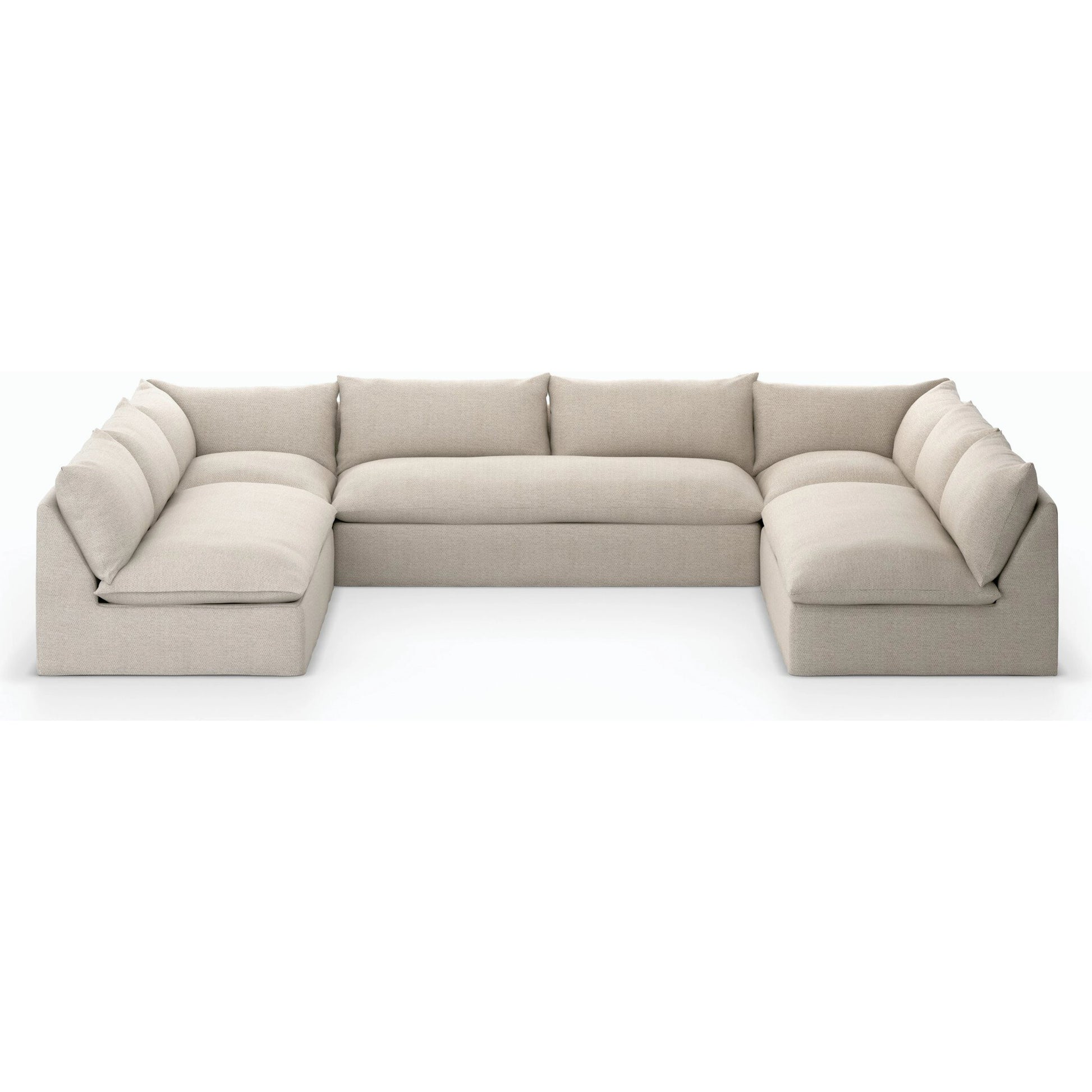 Grant Outdoor 5-PC Sectional by Four Hands in faye ash. Made from 100% olefin, 91% polyurethane foam pad, 9% polyester fiber batting in a transitional style.