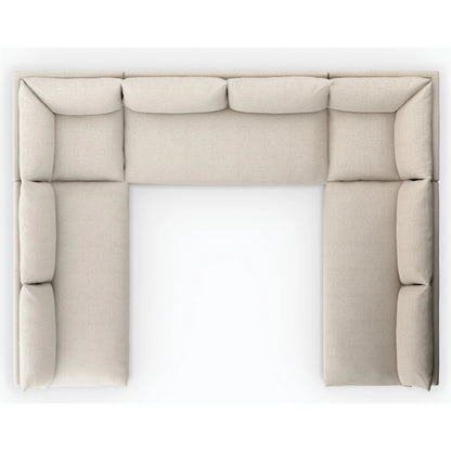 Grant Outdoor 5-PC Sectional by Four Hands in faye ash. Made from 100% olefin, 91% polyurethane foam pad, 9% polyester fiber batting in a transitional style.