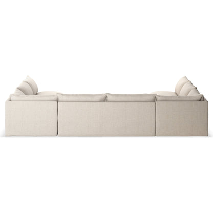 Grant Outdoor 5-PC Sectional by Four Hands in faye ash. Made from 100% olefin, 91% polyurethane foam pad, 9% polyester fiber batting in a transitional style.
