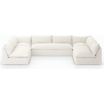 Grant Outdoor 5-PC Sectional by Four Hands in faye ash. Made from 100% olefin, 91% polyurethane foam pad, 9% polyester fiber batting in a transitional style.