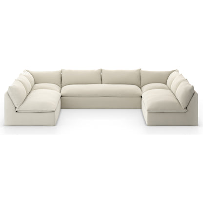 Grant Outdoor 5-PC Sectional by Four Hands in faye ash. Made from 100% olefin, 91% polyurethane foam pad, 9% polyester fiber batting in a transitional style.