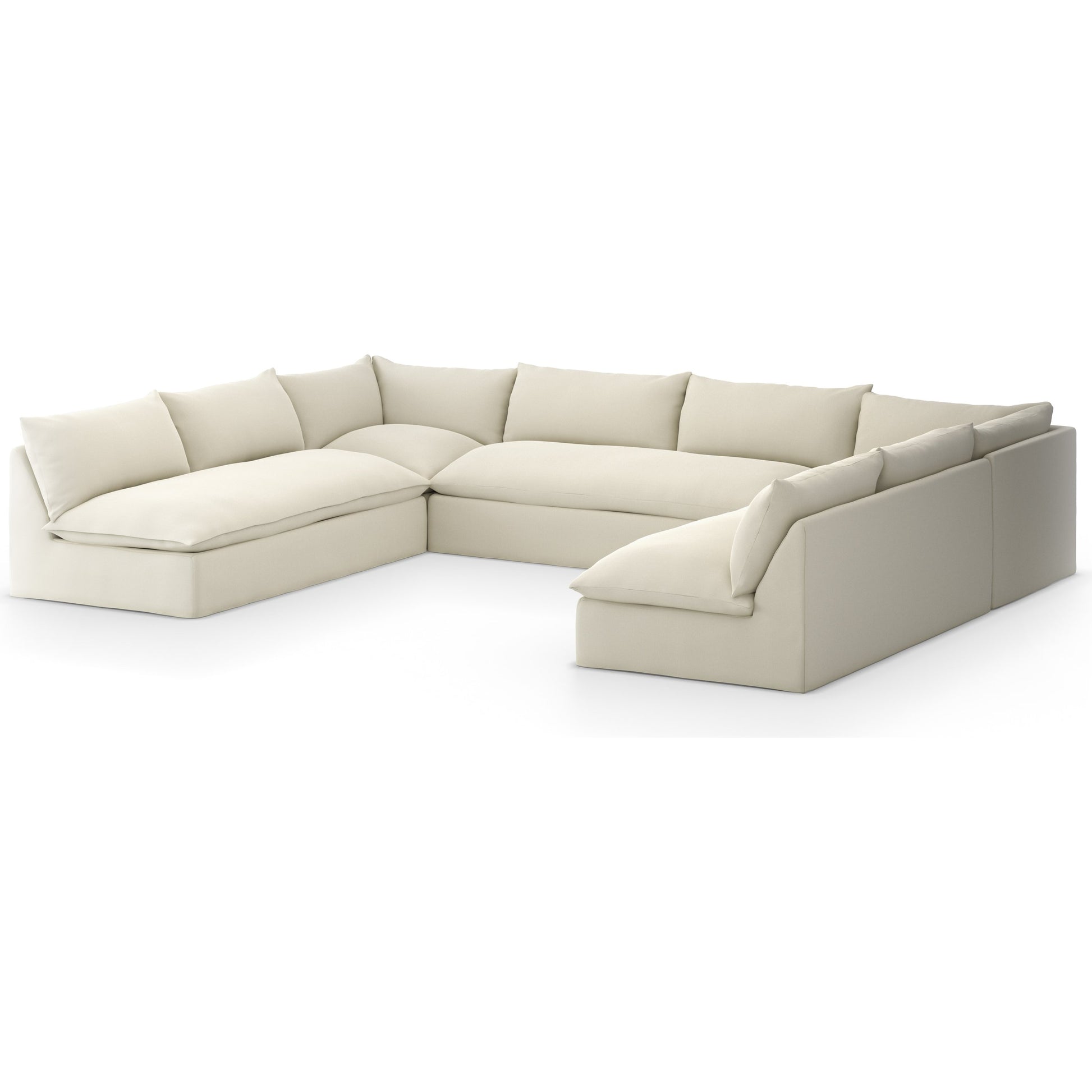 Grant Outdoor 5-PC Sectional by Four Hands in faye ash. Made from 100% olefin, 91% polyurethane foam pad, 9% polyester fiber batting in a transitional style.