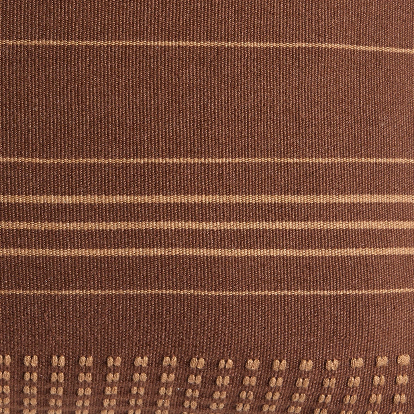 006 SI-2320111 | Closeup | Handwoven Cancuc Pillow by Four Hands in taupe cotton, off white canvas, mocha cotton. Made from 100% cotton in a unique style.