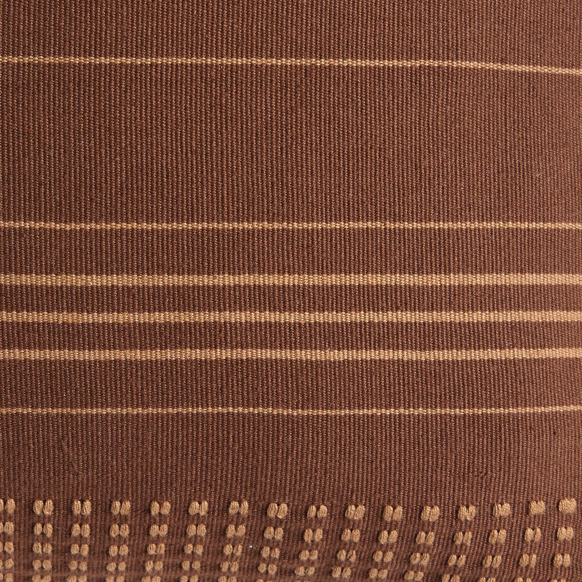 Handwoven Cancuc Pillow by Four Hands in taupe cotton, off white canvas, mocha cotton. Made from 100% cotton in a unique style.