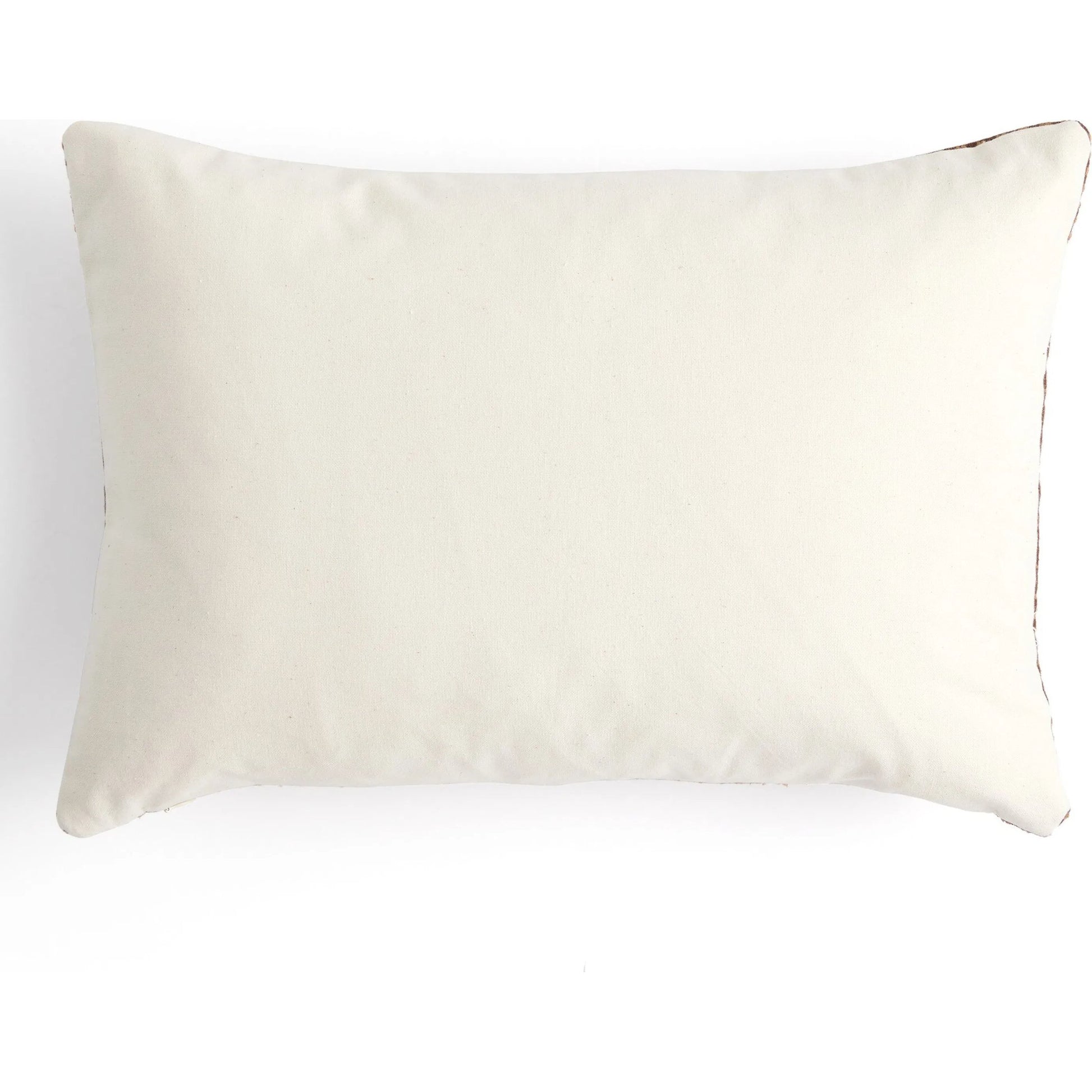 Handwoven Cancuc Pillow by Four Hands in taupe cotton, off white canvas, mocha cotton. Made from 100% cotton in a unique style.