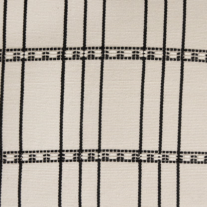 Handwoven Chiapas Pillow by Four Hands in ivory cotton, off white canvas, black cotton and ivory cotton. Made from 100% cotton in a transitional style.