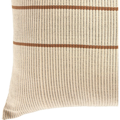 Handwoven Merido Pillow by Four Hands in beige cotton, off white canvas, black cotton. Made from 100% cotton in a unique style.