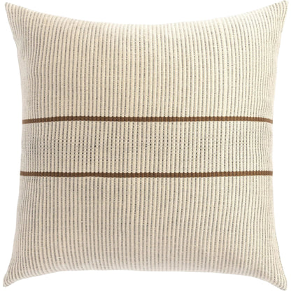 Handwoven Merido Pillow by Four Hands in beige cotton, off white canvas, black cotton. Made from 100% cotton in a unique style.