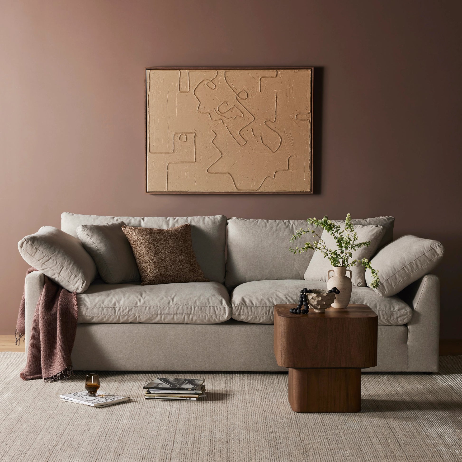 Stevie Sofa by Four Hands in anders ivory. Made from 100% polyester, pine plywood, solid pine in a modern style.