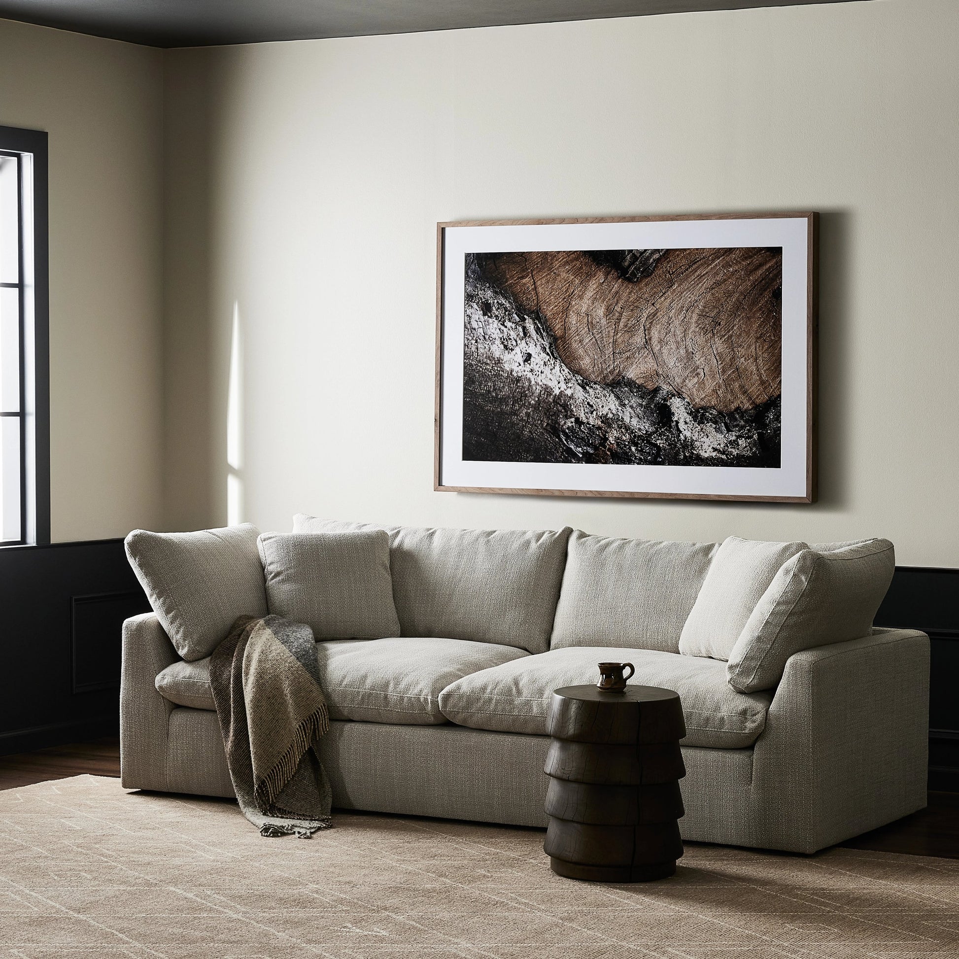 Stevie Sofa by Four Hands in anders ivory. Made from 100% polyester, pine plywood, solid pine in a modern style.