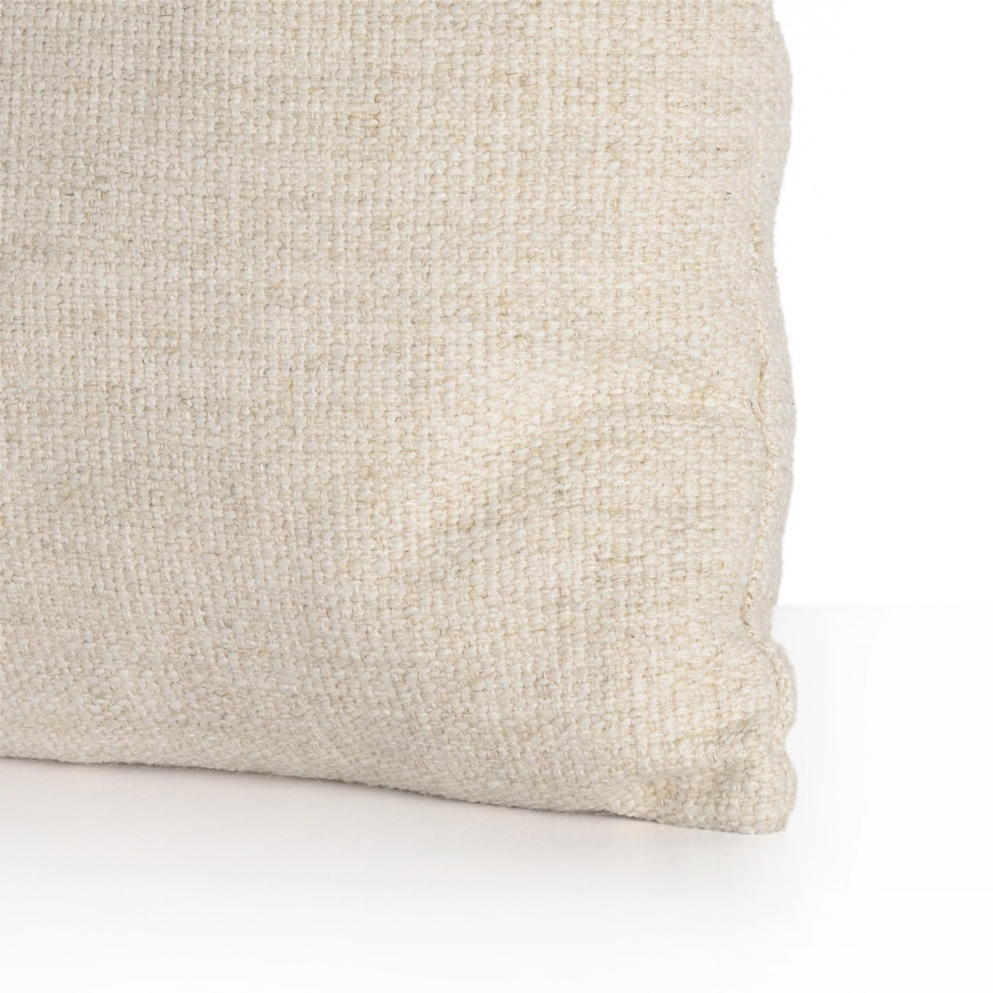 002 SI-1977474 | Additional Silo | Leather and Linen Block Pillow by Four Hands in thames cream, sonoma butterscotch. Made from 66% polyester, 19% acrylic, 15% flax, linen, top grain leather, down alternative fiber in a transitional style.