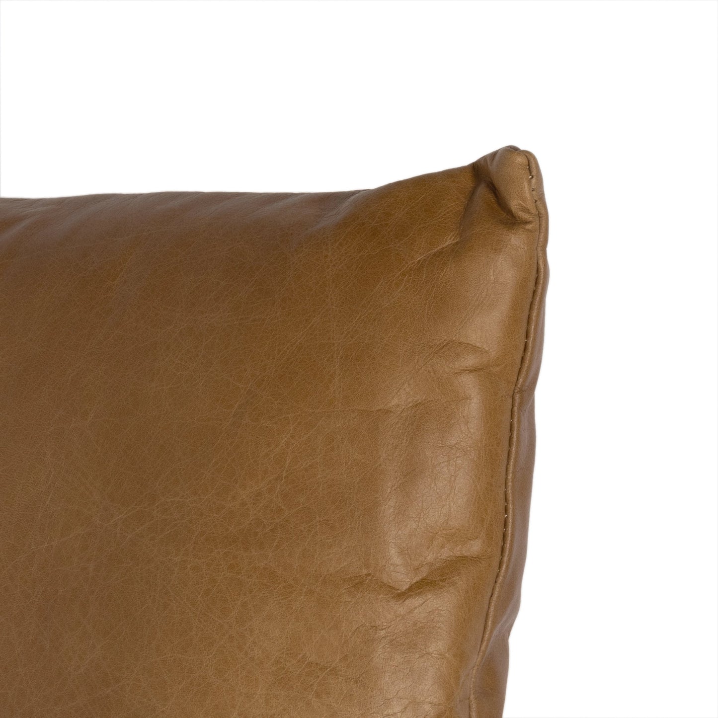 005 SI-1977474 | Additional Silo | Leather and Linen Block Pillow by Four Hands in thames cream, sonoma butterscotch. Made from 66% polyester, 19% acrylic, 15% flax, linen, top grain leather, down alternative fiber in a transitional style.