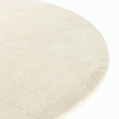 Belle Round Dining Table by Four Hands. Made from solid marble, iron in a modern style.