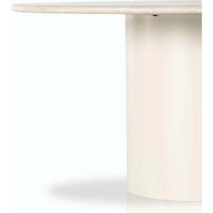 Belle Round Dining Table by Four Hands. Made from solid marble, iron in a modern style.