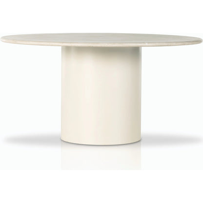 Belle Round Dining Table by Four Hands. Made from solid marble, iron in a modern style.