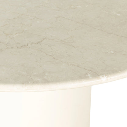 Belle Round Dining Table by Four Hands. Made from solid marble, iron in a modern style.