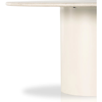 Belle Round Dining Table by Four Hands. Made from solid marble, iron in a modern style.