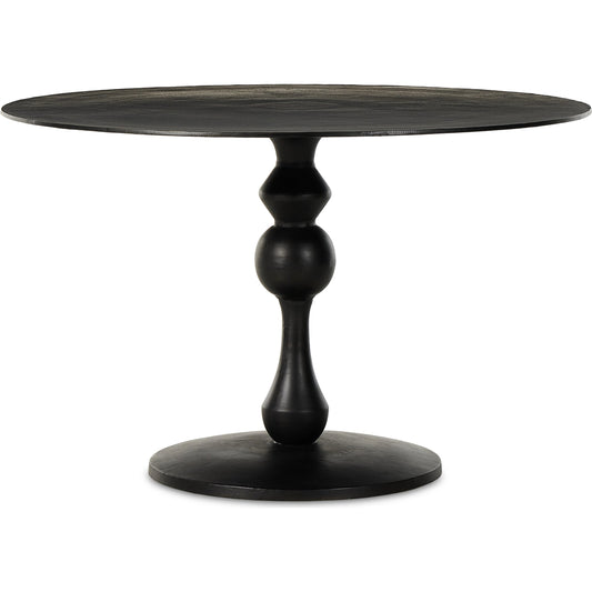 Daffin Round Bistro Table by Four Hands in black antique. Made from aluminum in a modern style.